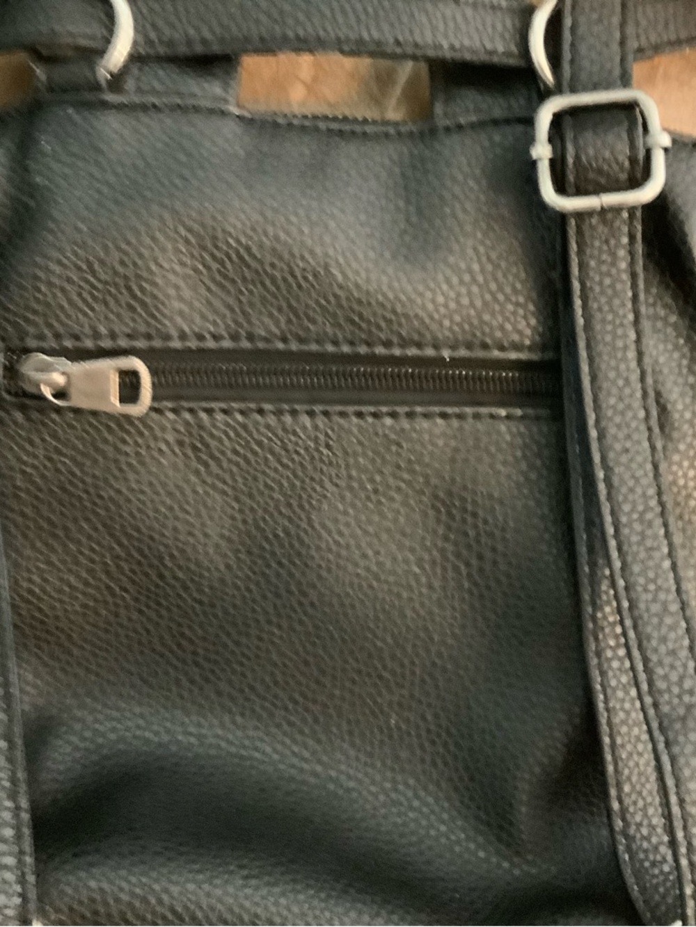 The Sak Black Leather Convertible Backpack Purse with Braided Trim - Picture 5 of 12